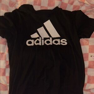 adidas Black Tee with White Logo